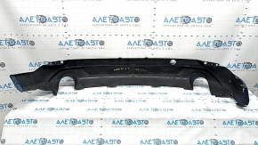 The rear bumper lip of the Mazda CX-5 22-25 is blue, torn, cracked, missing fragments, scratches