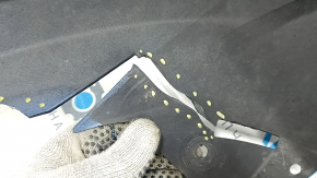 The rear bumper lip of the Mazda CX-5 22-25 is blue, torn, cracked, missing fragments, scratches