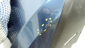 The rear bumper lip of the Mazda CX-5 22-25 is blue, torn, cracked, missing fragments, scratches