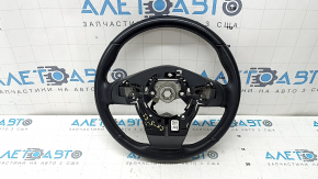 Naked steering wheel Mazda CX-5 20-25, black leather, heated, gray stitching, scratches, needs cleaning