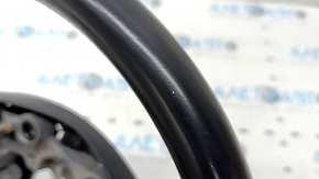 Naked steering wheel Mazda CX-5 20-25, black leather, heated, gray stitching, scratches, needs cleaning