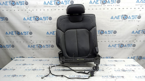 Right rear seat back, 2nd row, Jeep Grand Cherokee WL 22-24, black leather, gray stitching, heated, fabric tear on the back, cracked plastic