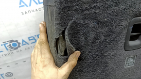 Right rear seat back, 2nd row, Jeep Grand Cherokee WL 22-24, black leather, gray stitching, heated, fabric tear on the back, cracked plastic