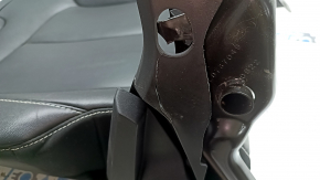 Right rear seat back, 2nd row, Jeep Grand Cherokee WL 22-24, black leather, gray stitching, heated, fabric tear on the back, cracked plastic