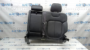Left rear seat backrest, 2nd row, Jeep Grand Cherokee WL 22-24, black leather, gray stitching, with seat belt and heating