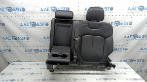 Left rear seat backrest, 2nd row, Jeep Grand Cherokee WL 22-24, black leather, gray stitching, with seat belt and heating