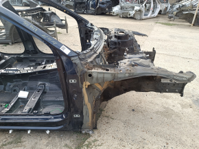 Front right quarter panel of Audi A6 C8 19-23 on the body, blue