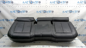 Rear seat cushion 2nd row Jeep Grand Cherokee WL 22-24 leather black gray stitching, heated, cracked foam, needs dry cleaning, missing foam fragment