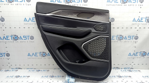 Door trim card rear left Jeep Grand Cherokee WL 22-24 black, ALPINE, armrest and insert black leather, white stitching, wood insert, scratches