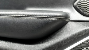 Door trim card rear left Jeep Grand Cherokee WL 22-24 black, ALPINE, armrest and insert black leather, white stitching, wood insert, scratches