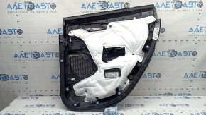 Door trim card rear left Jeep Grand Cherokee WL 22-24 black, ALPINE, armrest and insert black leather, white stitching, wood insert, scratches