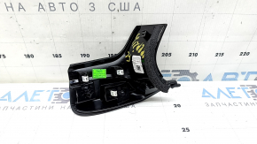 Upper central front panel trim Jeep Grand Cherokee WL 21-26 leather black white stitching, black gloss