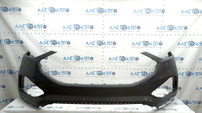 Front bare bumper Ford Edge 19-24 without parking sensors, graphite, scratches, punctured, non-factory holes, cracked, bump