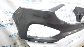 Front bare bumper Ford Edge 19-24 without parking sensors, graphite, scratches, punctured, non-factory holes, cracked, bump