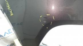 Front bare bumper Ford Edge 19-24 without parking sensors, graphite, scratches, punctured, non-factory holes, cracked, bump