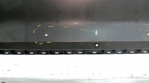 Front bare bumper Ford Edge 19-24 without parking sensors, graphite, scratches, punctured, non-factory holes, cracked, bump