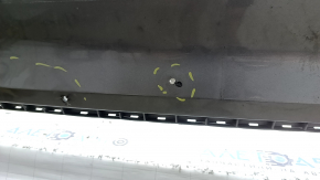 Front bare bumper Ford Edge 19-24 without parking sensors, graphite, scratches, punctured, non-factory holes, cracked, bump