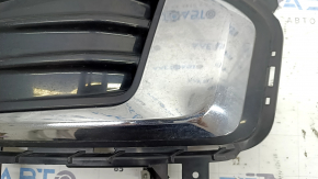 Left front bumper grille for Ford Edge 22-24 without fog lights, gloss black with chrome molding, chips