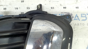 Left front bumper grille for Ford Edge 22-24 without fog lights, gloss black with chrome molding, chips