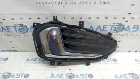 Front bumper grille right Ford Edge 22-24 without fog lights, black gloss with chrome molding, chips