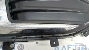 Front bumper grille right Ford Edge 22-24 without fog lights, black gloss with chrome molding, chips