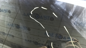Naked trunk door with glass Ford Edge 19-24 graphite M7, with spoiler, with trapezoid, left glass molding, scratches on glass