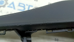 Center console trim with cup holders Toyota Venza 21-24, black leather, with backlight, scratches