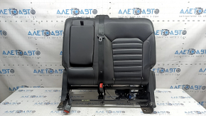 Backrest of the rear row of seats, 2nd row, left, Ford Edge 15-24, black leather, electric folding, with armrest, with black belt