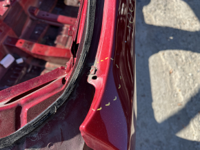 Front left quarter panel of Lincoln MKZ 13-20 hybrid on the body, red, dent