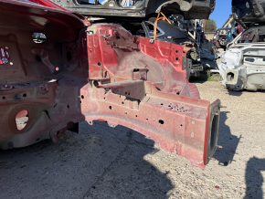 Front left quarter panel of Lincoln MKZ 13-20 hybrid on the body, red, dent