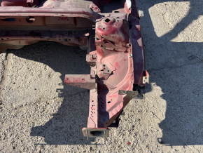 Front left quarter panel of Lincoln MKZ 13-20 hybrid on the body, red, dent