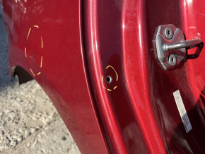 Lincoln MKZ 13-20 rear right quarter wing on the body, red, dents, bumps, torn at the seam, non-factory hole