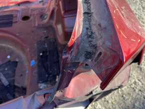 Lincoln MKZ 13-20 rear right quarter wing on the body, red, dents, bumps, torn at the seam, non-factory hole