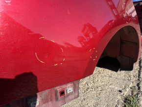 Lincoln MKZ 13-20 rear right quarter wing on the body, red, dents, bumps, torn at the seam, non-factory hole