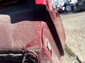 Lincoln MKZ 13-20 rear right quarter wing on the body, red, dents, bumps, torn at the seam, non-factory hole