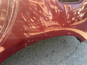 Lincoln MKZ 13-20 rear left quarter wing on the body, red, dents, torn at the seam, non-factory holes