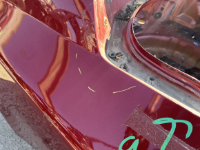 Lincoln MKZ 13-20 rear left quarter wing on the body, red, dents, torn at the seam, non-factory holes