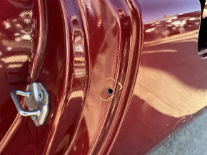 Lincoln MKZ 13-20 rear left quarter wing on the body, red, dents, torn at the seam, non-factory holes