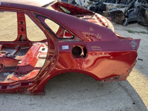 Lincoln MKZ 13-20 rear left quarter wing on the body, red, dents, torn at the seam, non-factory holes