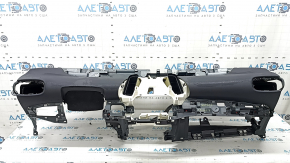 Front dashboard without AIRBAG Toyota Prius 50 Prime 17-22 black for a large display, non-standard holes, pokes, cracks in the fasteners