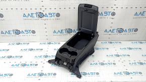Rear console armrest and cup holders Toyota Prius 50 Prime 17-19 black leather, scratches