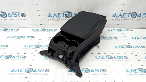 Rear console armrest and cup holders Toyota Prius 50 Prime 17-19 black leather, scratches