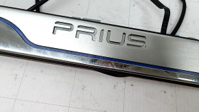 Set of exterior door sill trims for PRIUS Toyota Prius 50 16-22, chrome, with backlight, scratches