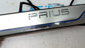 Set of exterior door sill trims for PRIUS Toyota Prius 50 16-22, chrome, with backlight, scratches