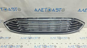 Radiator grill assembly with frame Ford Fusion mk5 17-18 chrome, melted plastic, broken mount, China