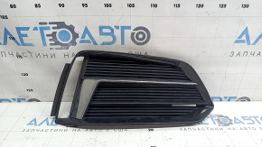 Front bumper grille right Audi A5 F5 17-19 without radar, black gloss with chrome molding