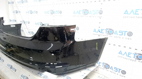Bare rear bumper Audi A5 F5 18-19 for parking sensors, black, without plug, cracked mount, scratches