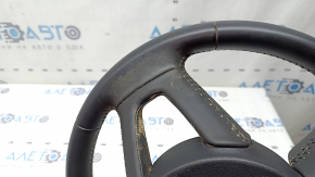 Bare steering wheel Audi A5 F5 18-24 black leather with heating without buttons and paddles, for dry cleaning, scratches