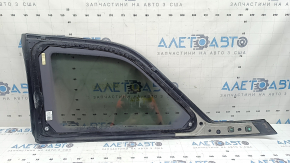 Rear right fixed window glass Jeep Grand Cherokee WL 22-24 tinted, gloss black with chrome molding, scratches