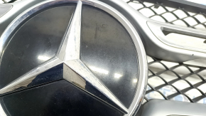 Radiator grille assembly Mercedes W167 GLE 20-23 for radar and camera, with emblem, chips, worn